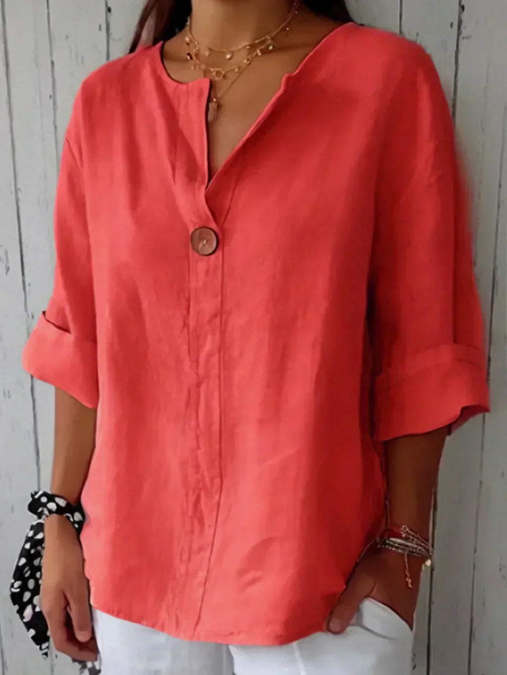 Lucy- Blusa informal con cuello en V