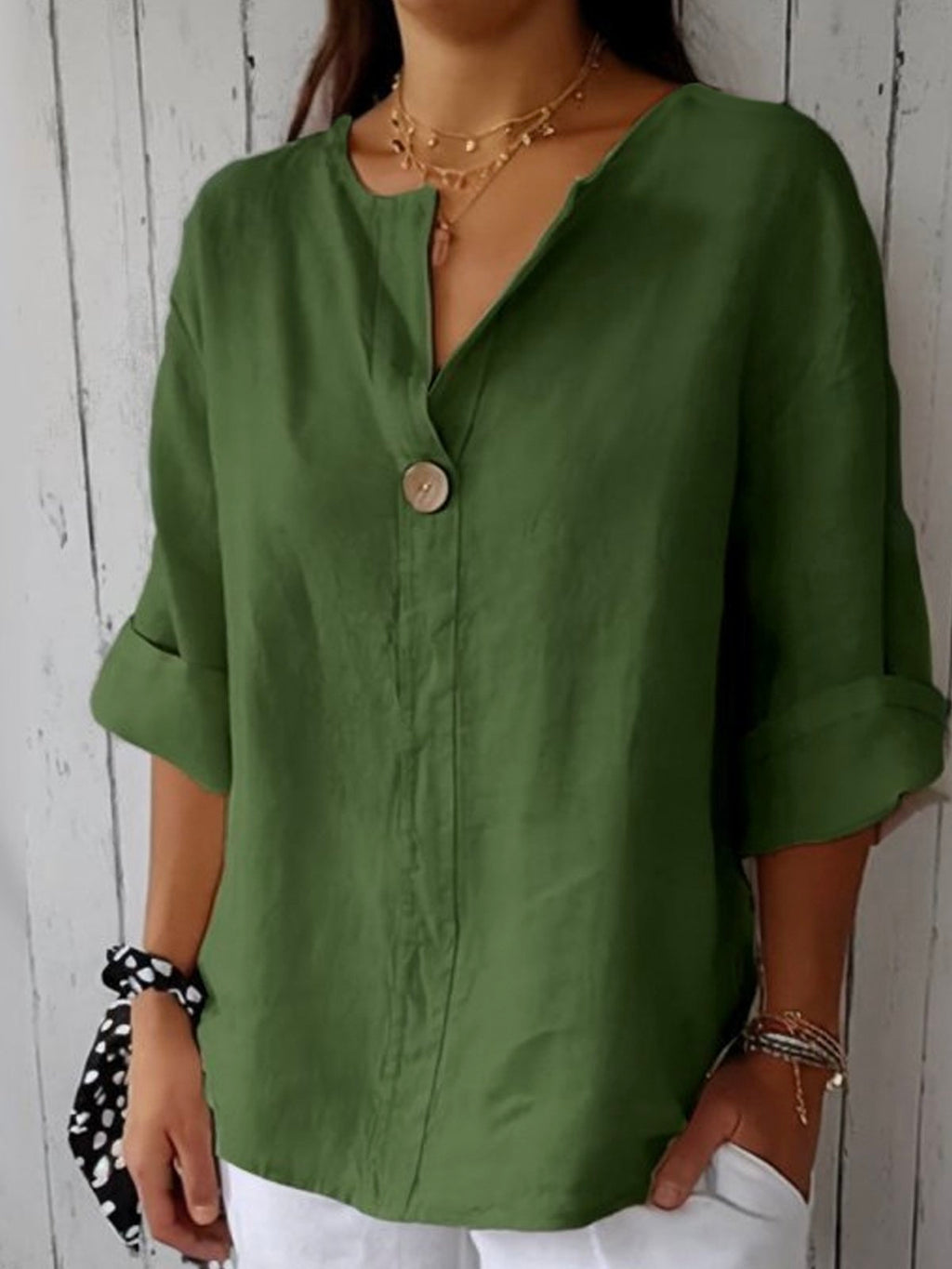 Lucy- Blusa informal con cuello en V