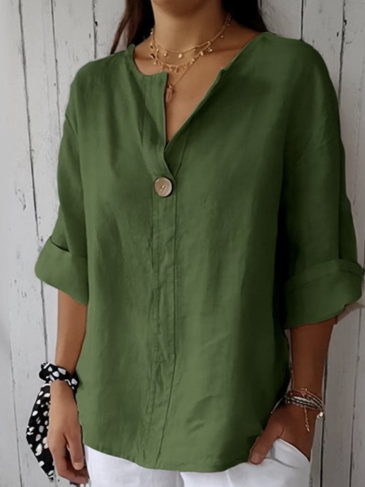 Lucy- Blusa informal con cuello en V