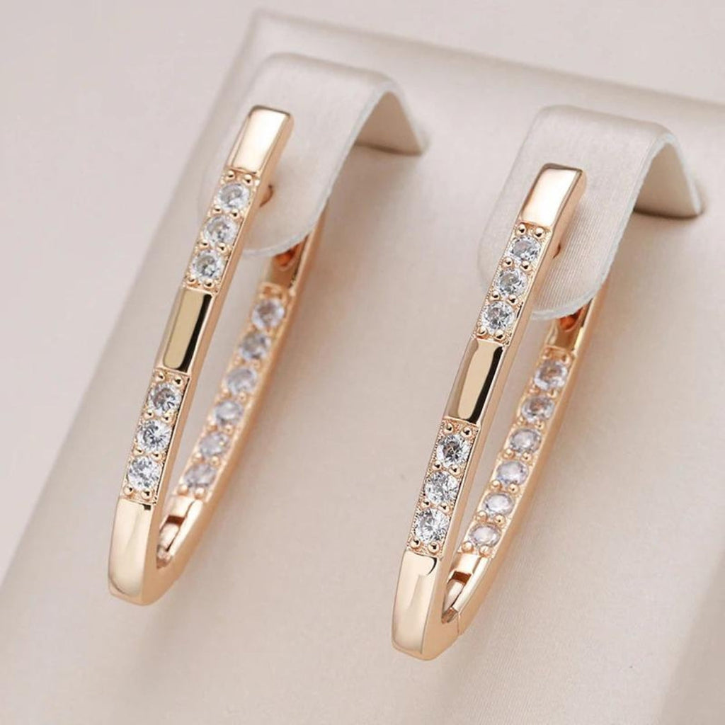 URSULA - Elegantes pendientes de circonita en oro