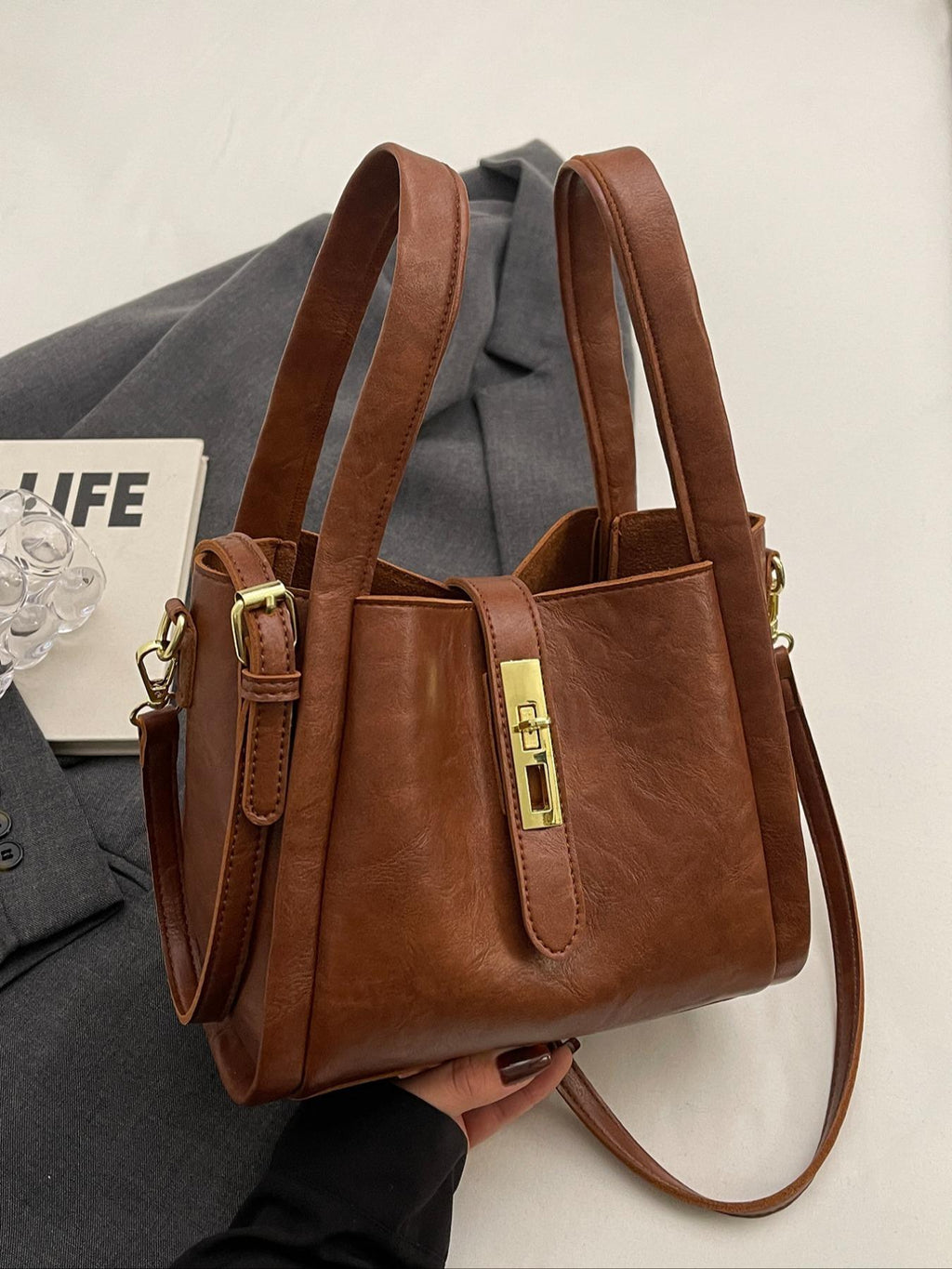 KING - Elegante bolso de mano de estilo retro para mujer