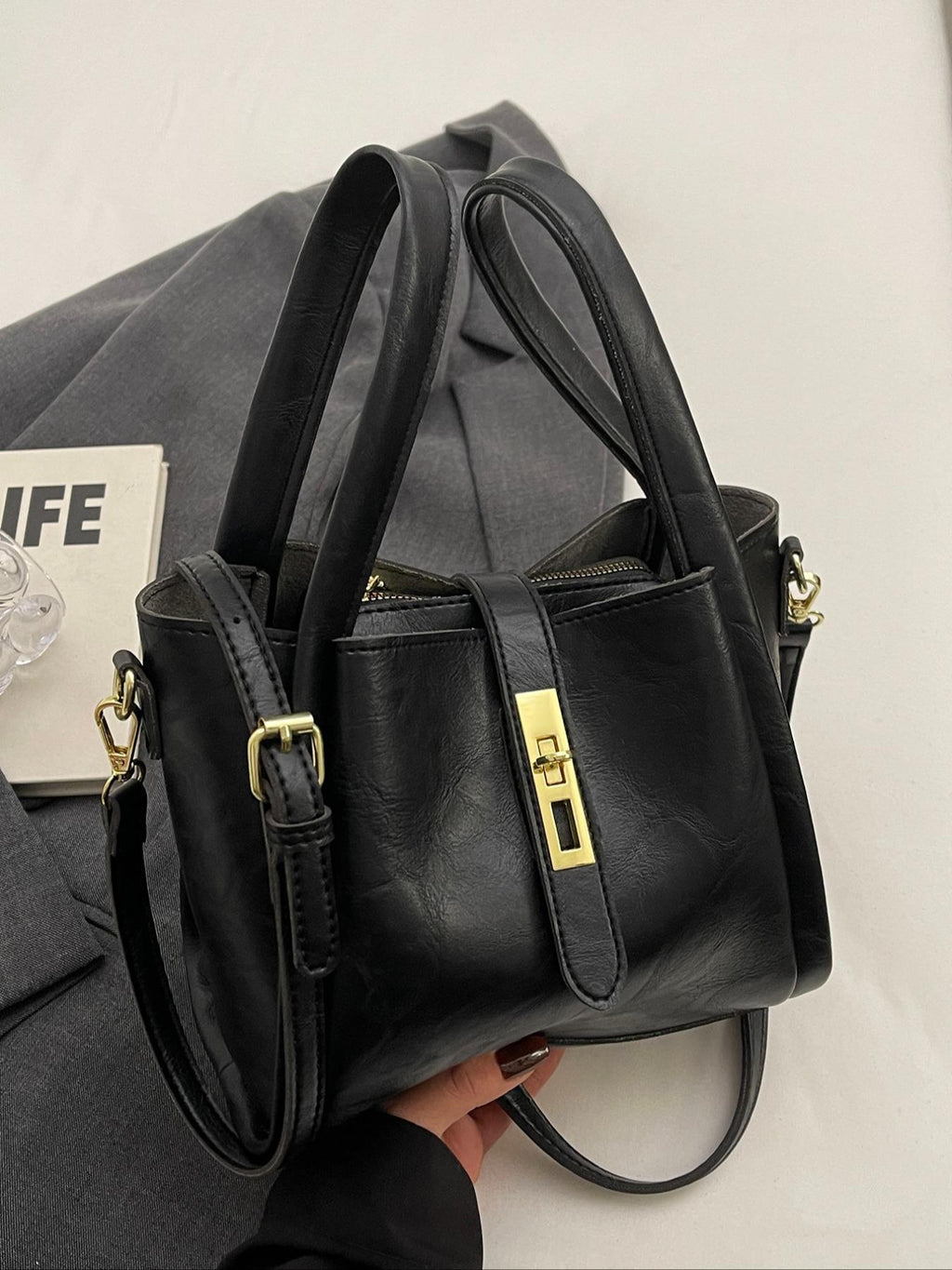 KING - Elegante bolso de mano de estilo retro para mujer