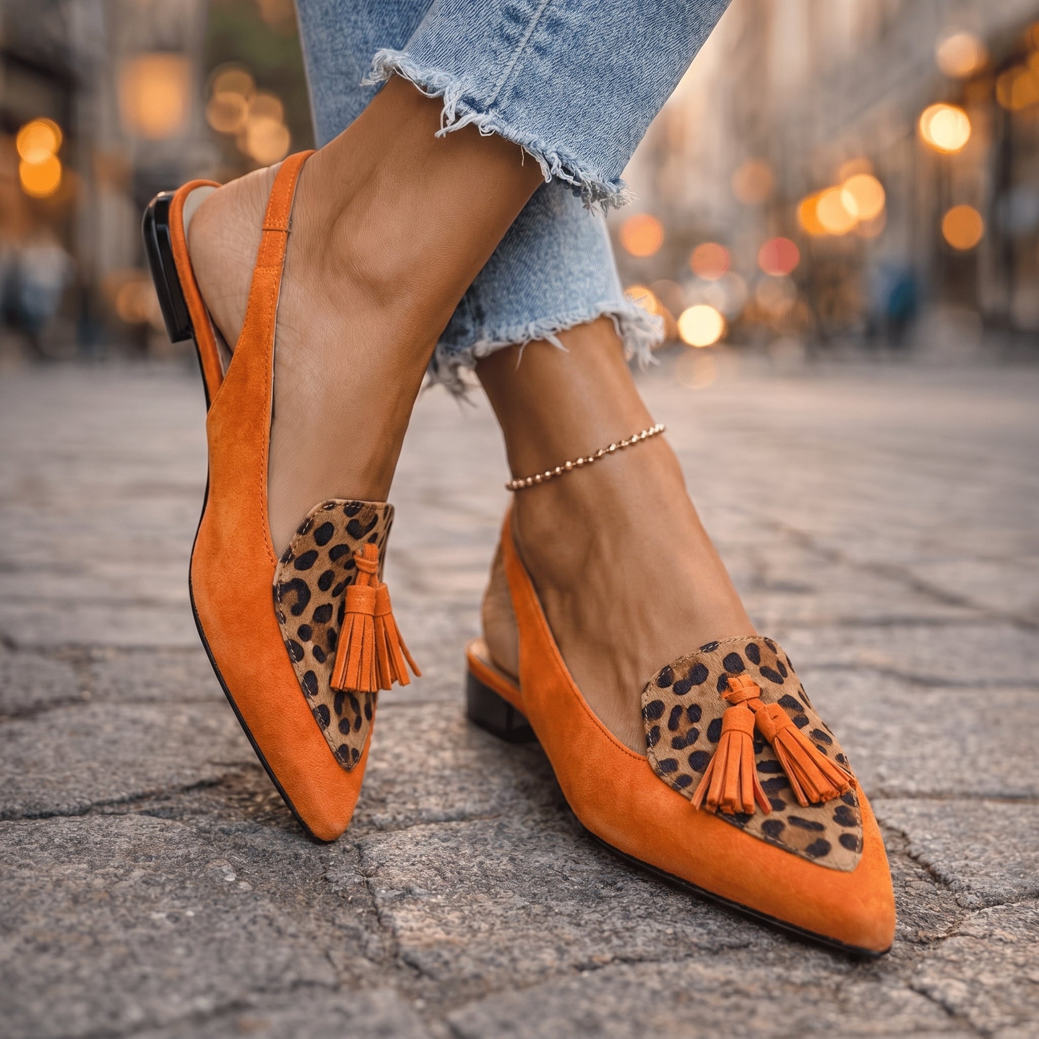 Lune|Sandalias de tiras con borlas
