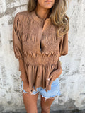 Nova- Blusa plisada con botones