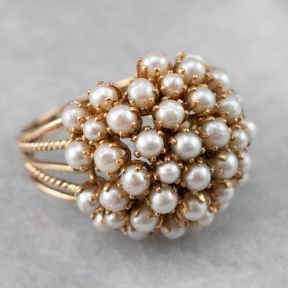 PERLA - Anillo con incrustaciones de perlas